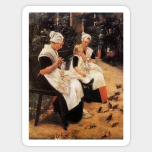 amsterdam orphans in the garden 1885 - Max Liebermann Sticker